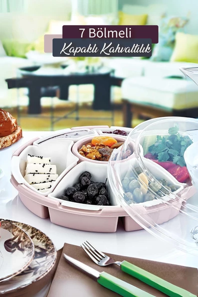 GRİMOR Life 7 Bölmeli Çok Amaçlı Plastik Kahvaltılık Ve Çerezlik