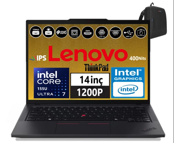 Lenovo Thinkpad T14 Gen5 Ultra 7 155U 32GB Ddr5 512GB SSD 14
