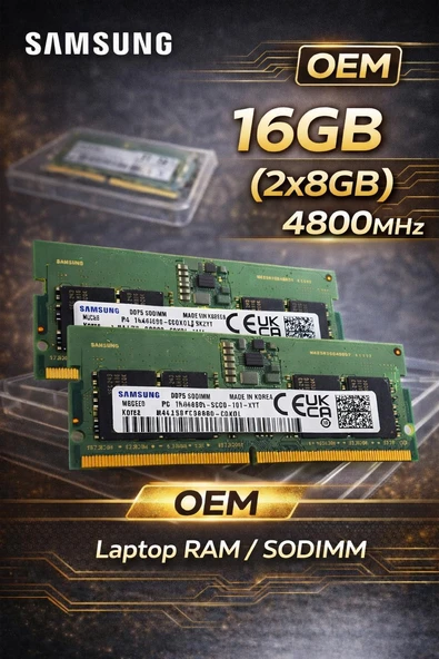 Samsung Ddr5 4800Mhz 16Gb (2X8gb) Sodımm Laptop Ram Oem Fiyatları