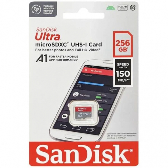 SanDisk Ultra SDSQUAC-256G-GN6MN Class 10 UHS-I U1 A1 256 GB Micro